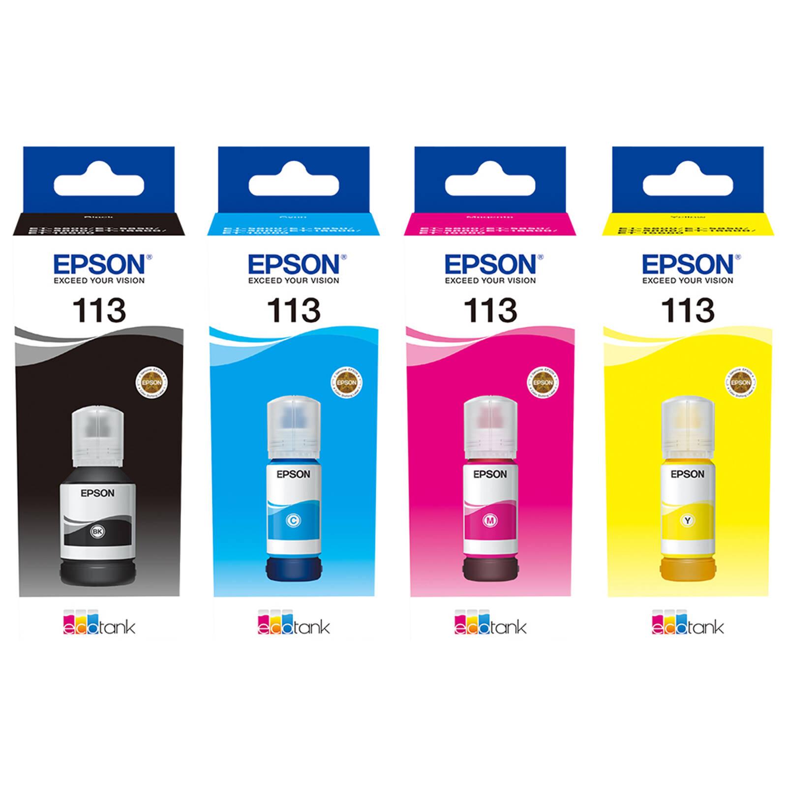 Original Epson 113 Ink Bottle Refill Cartridge Multipack (C13T06B140/240/340/440)