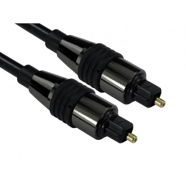 Toslink Digital Optical Fibre Optic Audio Cable, Black - 1 Metre