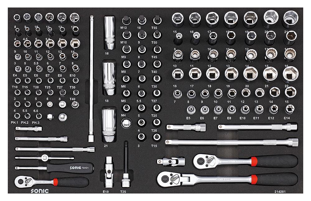 Socket set 1/4" & 3/8", 142-piece