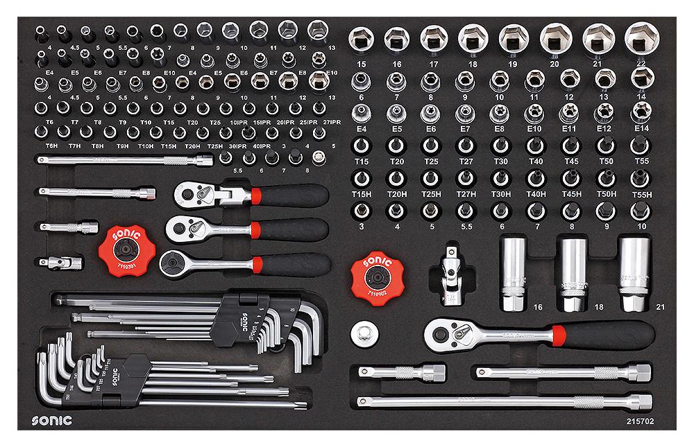 Sonic Socket Set 1/4" & 3/8", 157 pcs