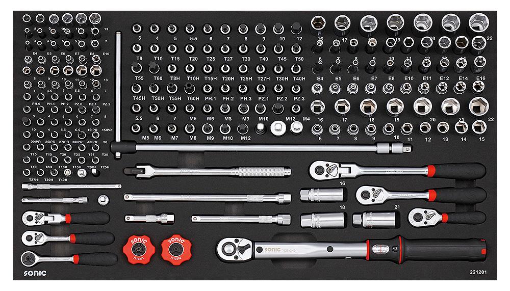 Sonic Socket Set 1/4" & 3/8", SFS Jumbo 212-Piece