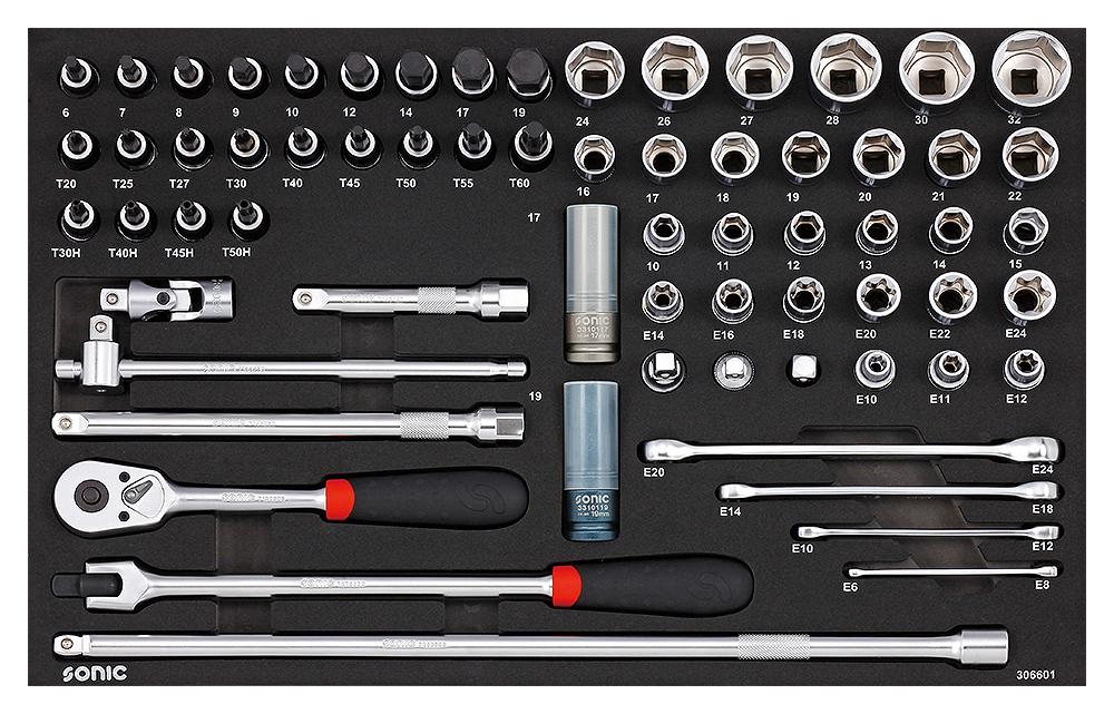 Sonic Socket set 1/2", 66-piece