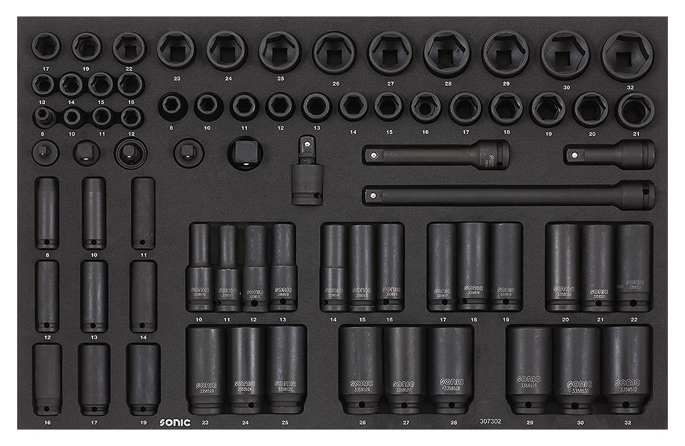 Sonic Power Socket Set 3/8" & 1/2", 72 Piece