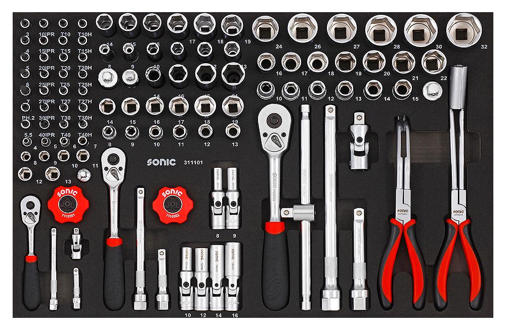 Sonic Bit Socket Set 1/4", 3/8" & 1/2", Piece