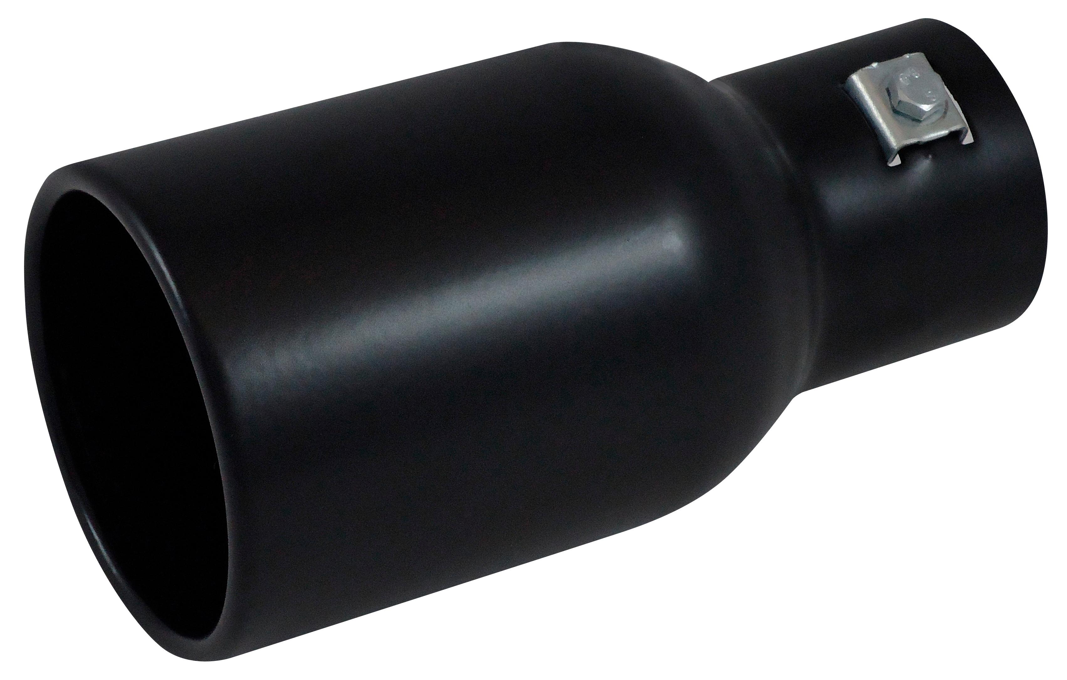 Uitlaatsierstuk Steel / Black - round 94mm - length 180mm - 44-57mm connection