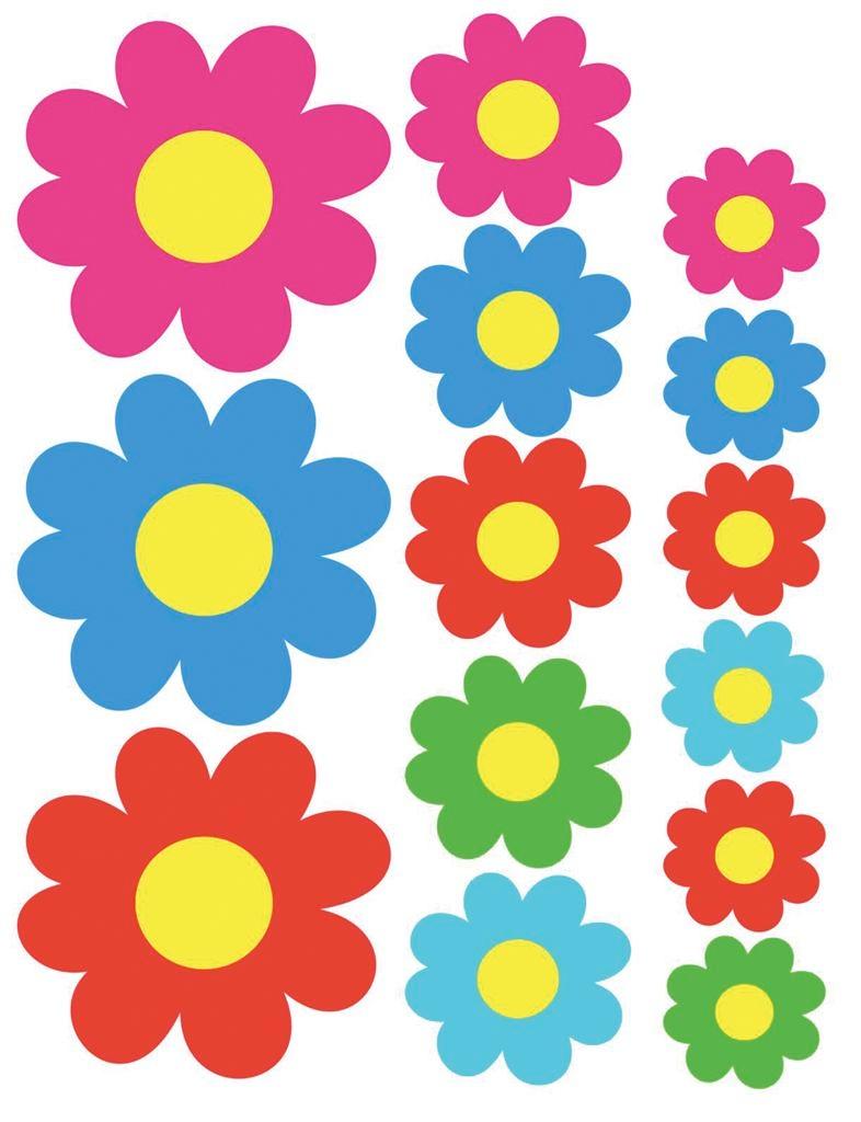 Sticker sheet Colored Flowers - 24,5x32x5cm