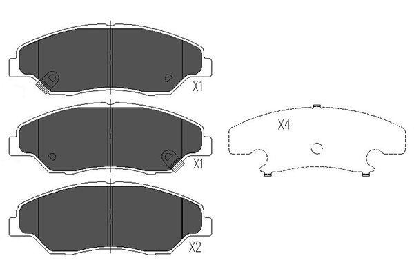 Brake Pad Set, disc brake KBP-4013 Kavo parts