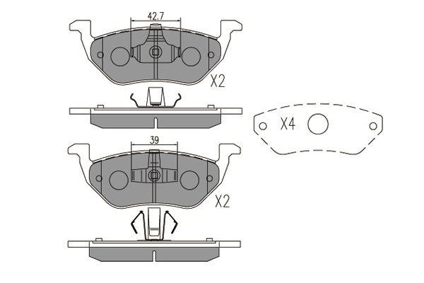 Brake Pad Set, disc brake KBP-4568 Kavo parts