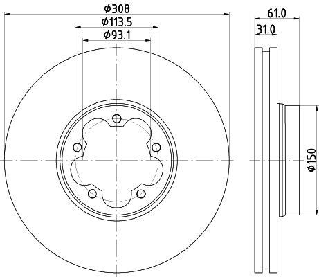 Brake discs 8DD 355 122-801 Hella Pagid GmbH