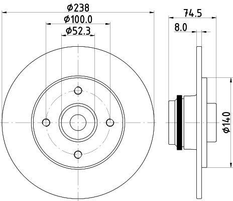 Brake disc 8DD 355 123-431 Hella Pagid GmbH