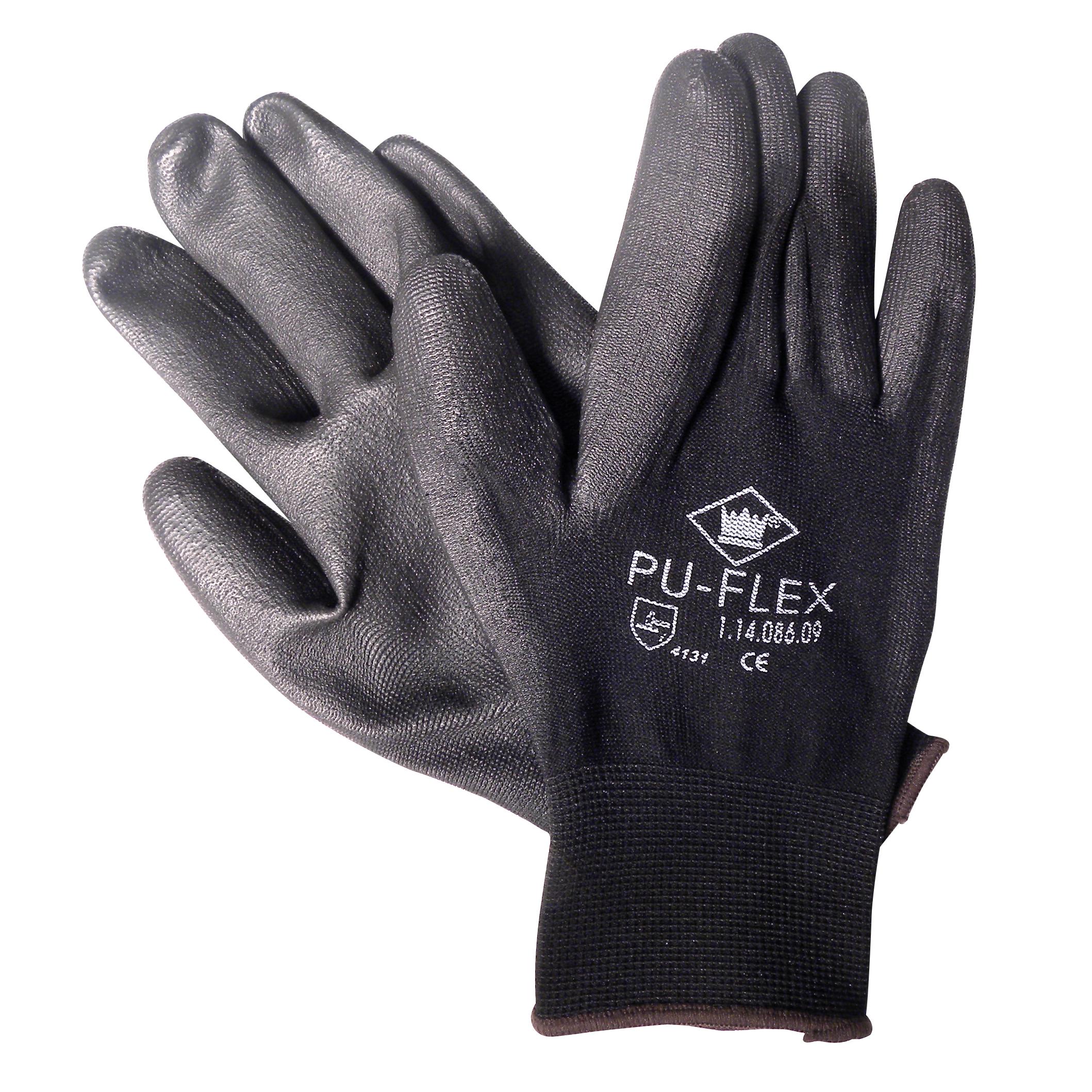 Gloves Pu-Flex black size 10 (XL)