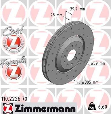 Brake Disc FORMULA Z BRAKE DISC .2226.70 Zimmermann