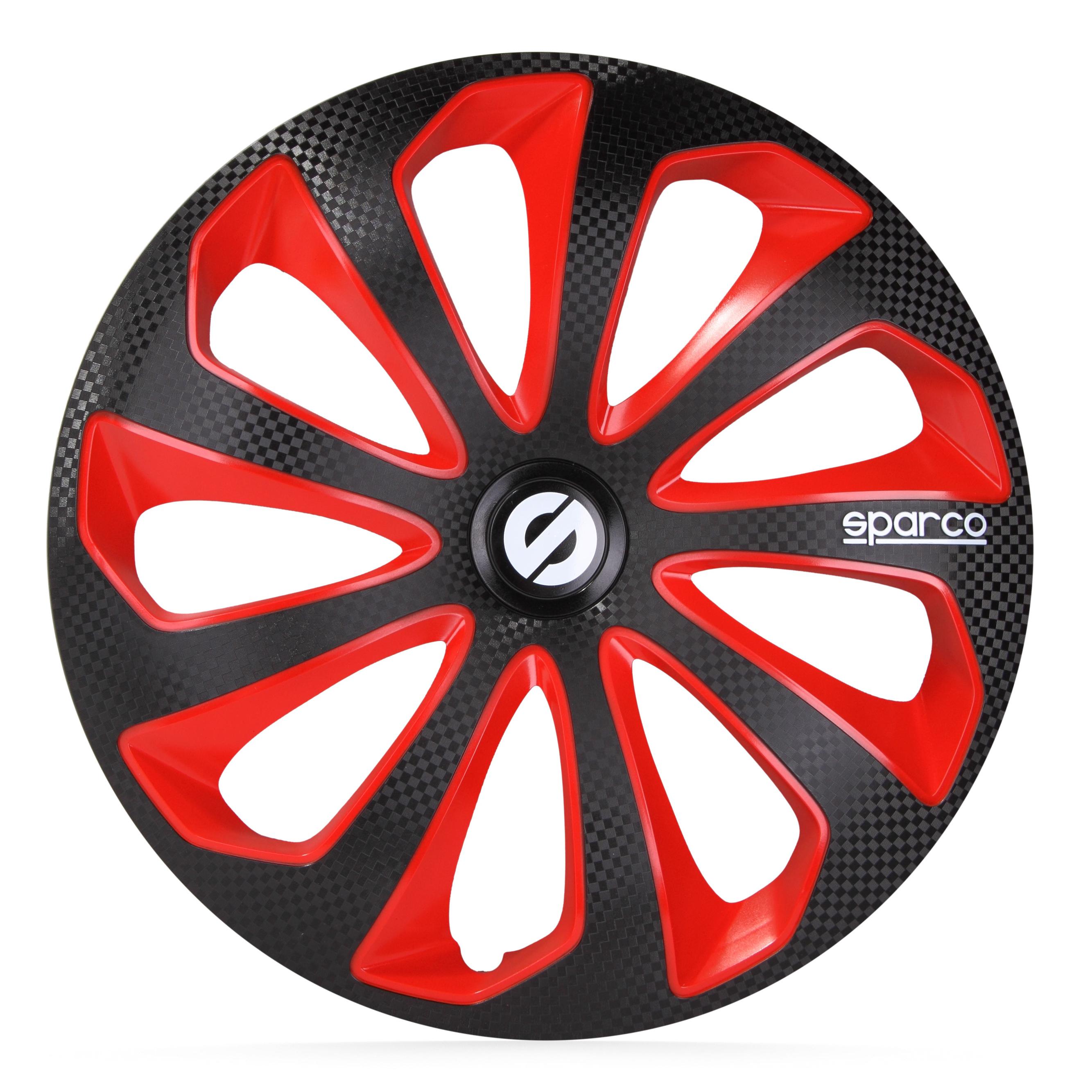 4-Piece Sparco Hubcaps Sicilia 13-inch black / red / carbon