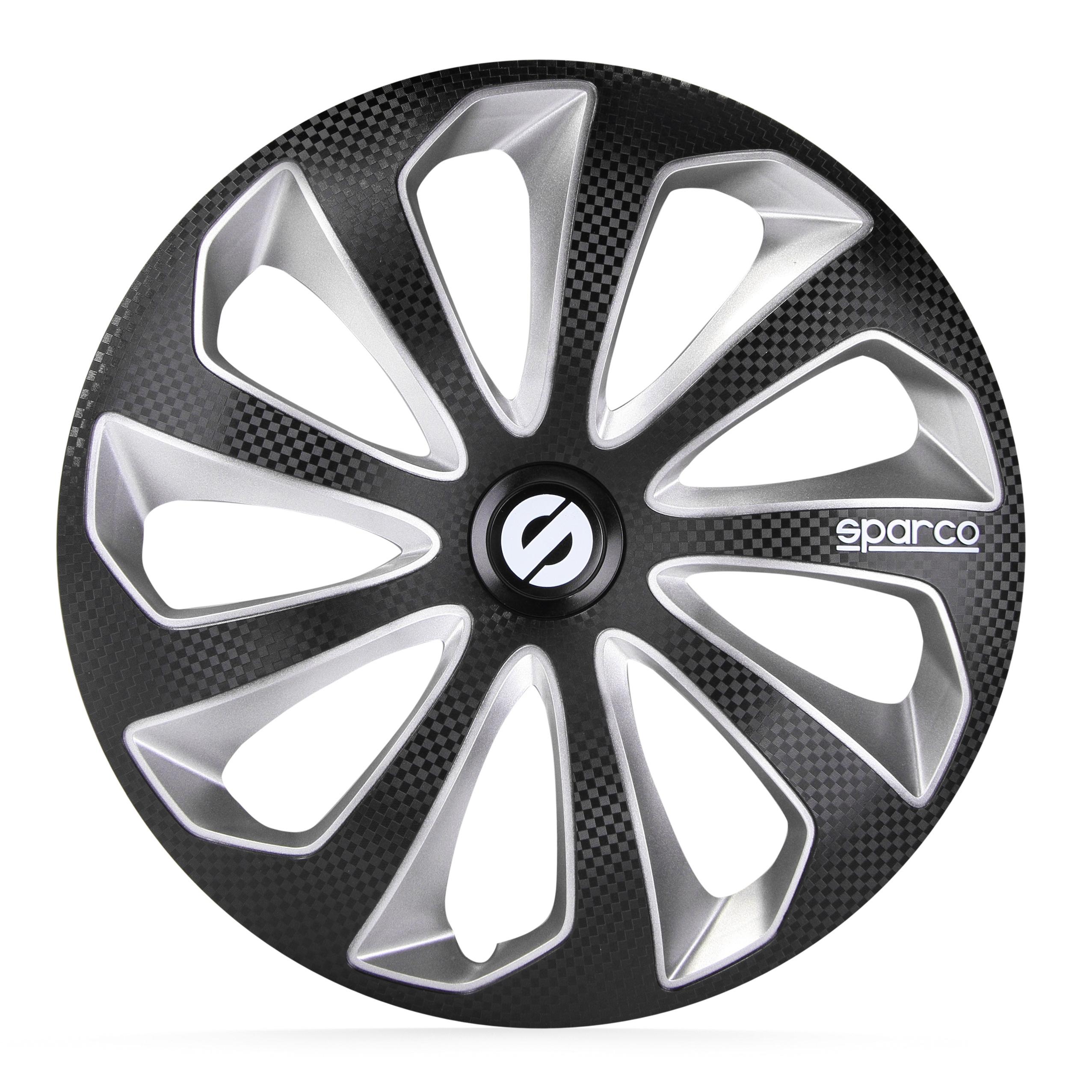 4-piece Sparco Hubcaps Sicilia 14-inch black / silver / carbon