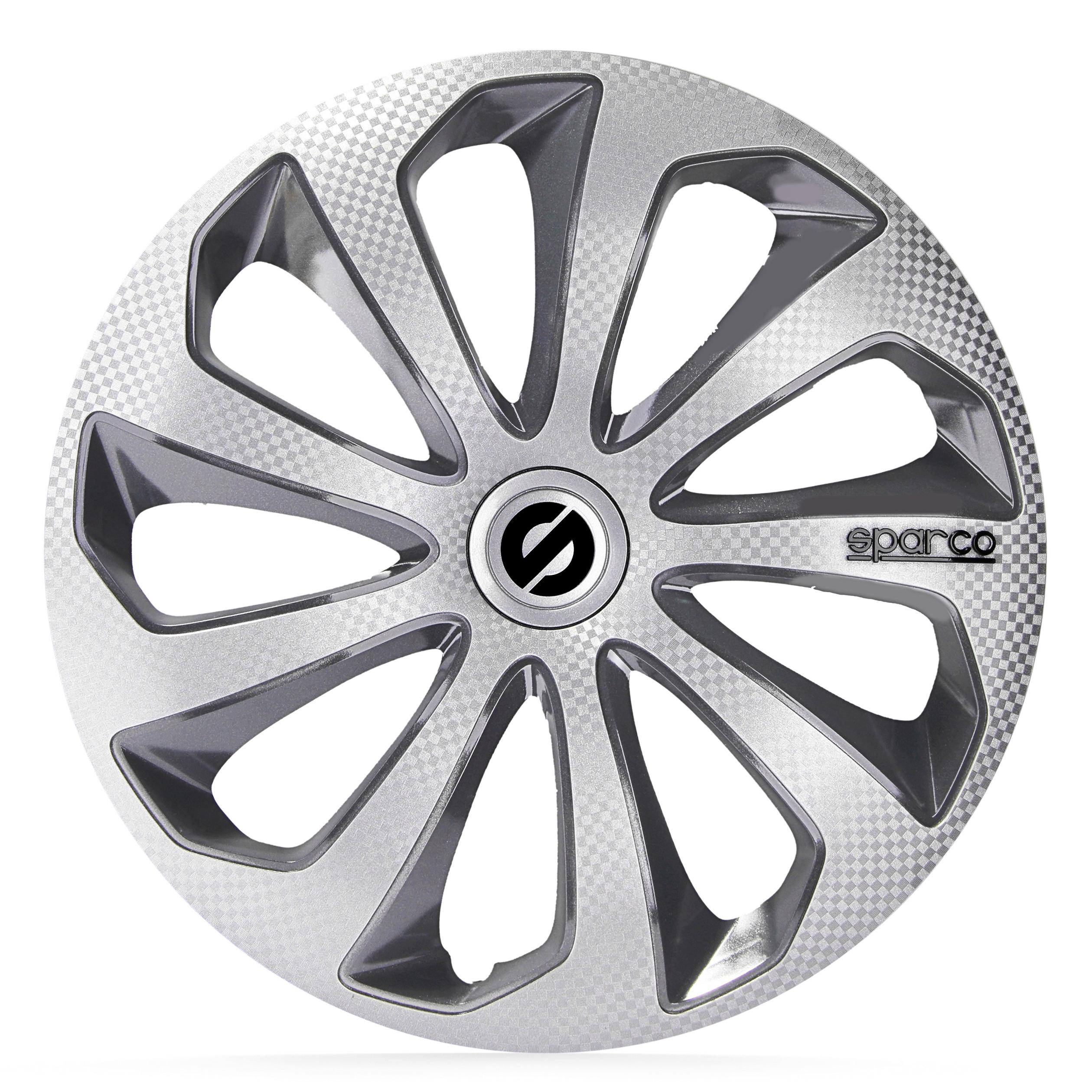 4-piece Sparco Hubcaps Sicilia 14-inch silver / gray / carbon