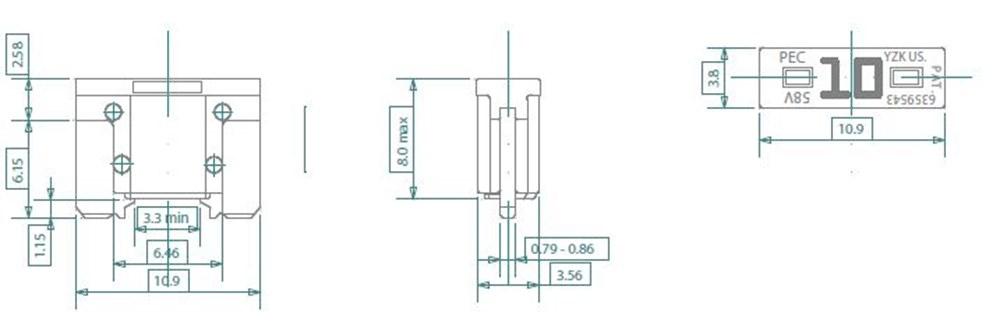 Mini Low Profile Blade Fuse