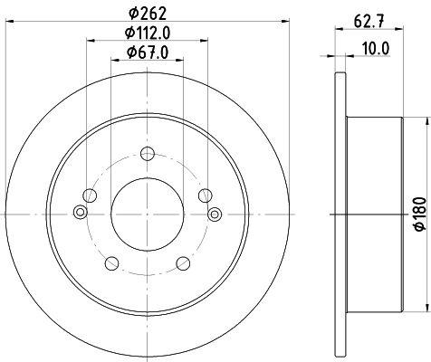 Brake disc PRO 8DD 355 133-341 Hella Pagid GmbH