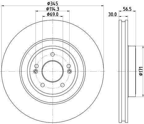 Brake disc PRO HC 8DD 355 132-651 Hella Pagid GmbH