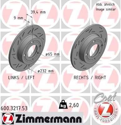 Brake Disc BLACK Z 600.3217.53 Zimmermann