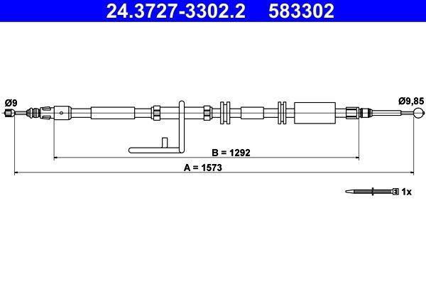 Cable, parking brake 24.3727-3302.2 ATE