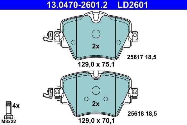 Brake Pad Set, disc brake ATE Ceramic 13.0470-2601.2