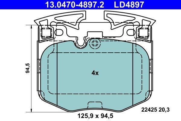 Brake Pad Set, disc brake ATE Ceramic 13.0470-4897.2