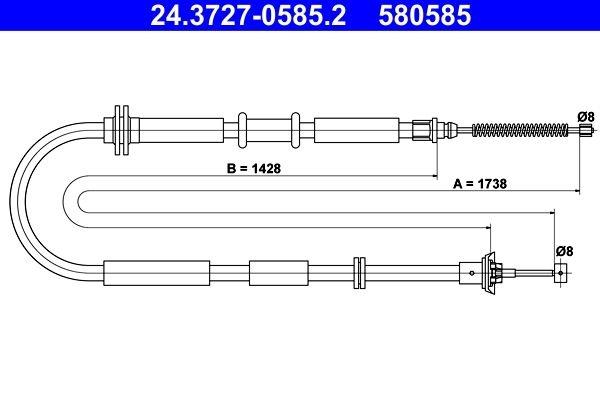 Cable, parking brake 24.3727-0585.2 ATE