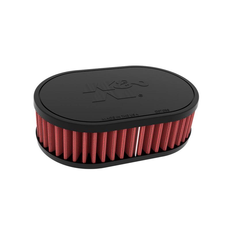 K&N Universal Air Filter Oval with 52mm offset connection (13mm), 178mm x 114mm bottom, 51mm high