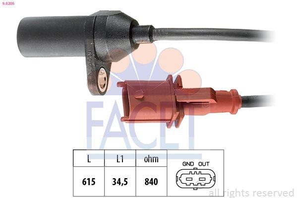 Sensor, crankshaft pulse Made in Italy - OE Equivalent 9.0206 Facet