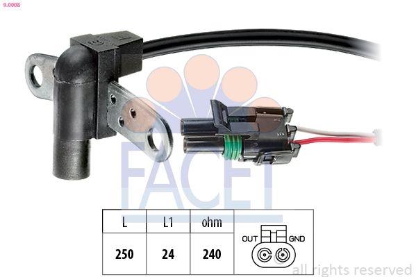 Sensor, crankshaft pulse Made in Italy - OE Equivalent 9.0008 Facet