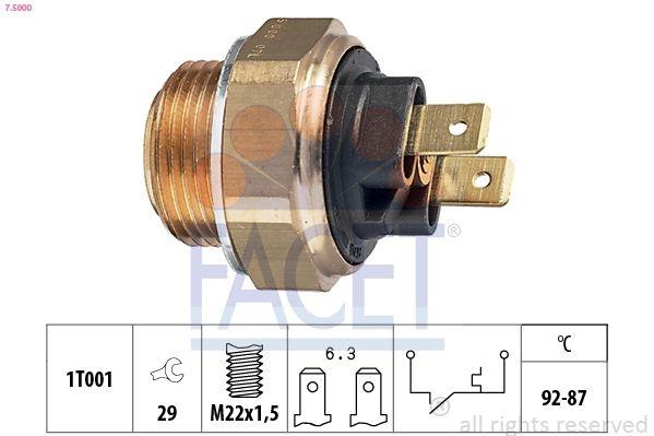 Temperature Switch, radiator fan Made in Italy - OE Equivalent 7.5000 Facet