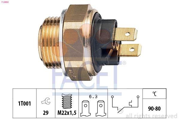 Temperature Switch, radiator fan Made in Italy - OE Equivalent 7.5002 Facet