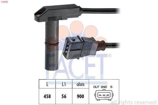 Sensor, crankshaft pulse Made in Italy - OE Equivalent 9.0058 Facet