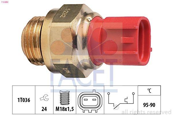 Temperature Switch, radiator fan Made in Italy - OE Equivalent 7.5282 Facet