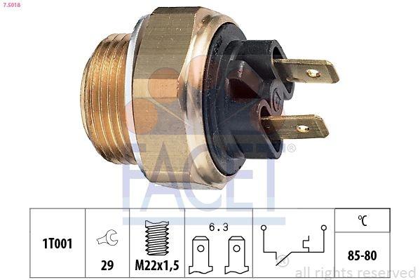 Temperature Switch, radiator fan Made in Italy - OE Equivalent 7.5018 Facet