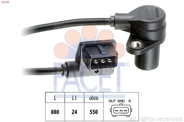 Sensor, crankshaft pulse Made in Italy - OE Equivalent 9.0158 Facet