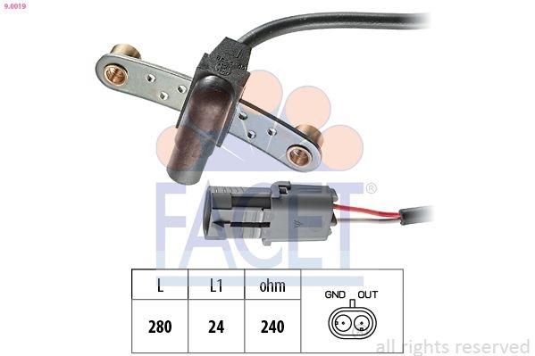 Sensor, crankshaft pulse Made in Italy - OE Equivalent 9.0019 Facet