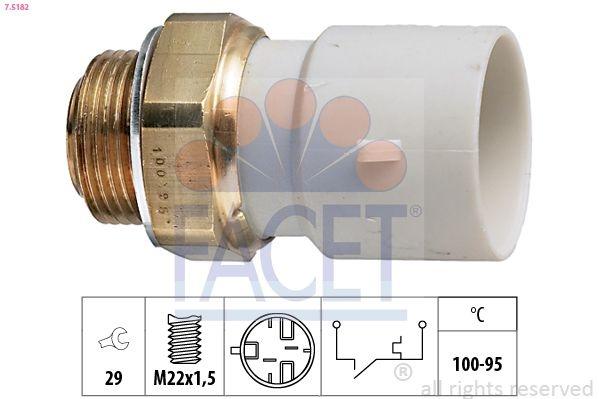 Temperature Switch, radiator fan Made in Italy - OE Equivalent 7.5182 Facet