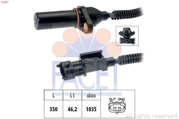 Sensor, crankshaft pulse Made in Italy - OE Equivalent 9.0571 Facet