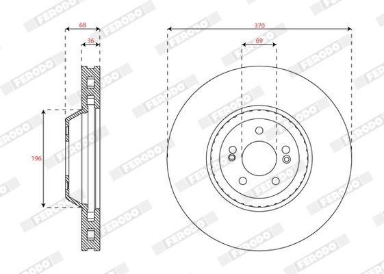 Brake Disc DDF2521C-1 Ferodo