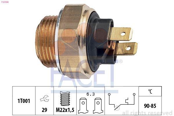 Temperature Switch, radiator fan Made in Italy - OE Equivalent 7.5134 Facet