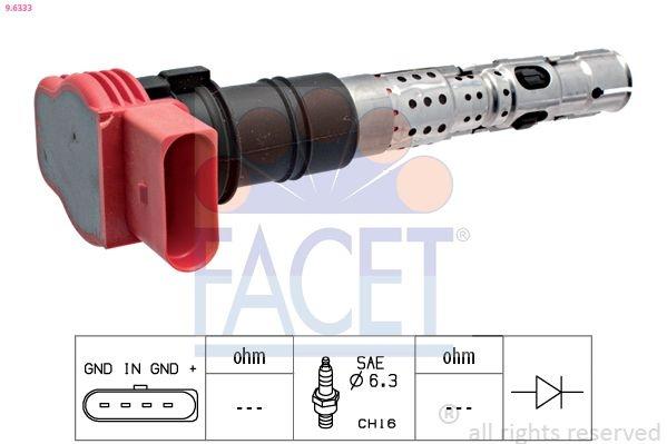 Ignition Coil Made in Italy - OE Equivalent 9.6333 Facet