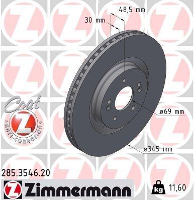 Brake Disc COAT Z 285.3546.20 Zimmermann