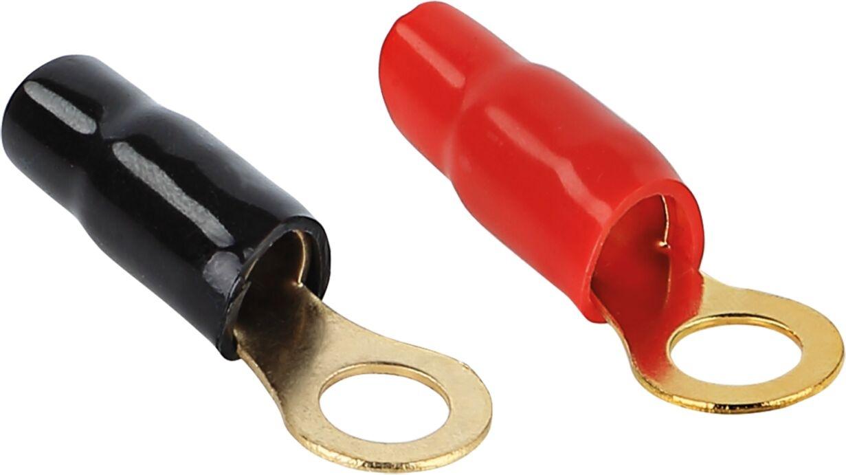 Ring cable lug 20 mm² > 6.4 mm 1 x red 1 x black