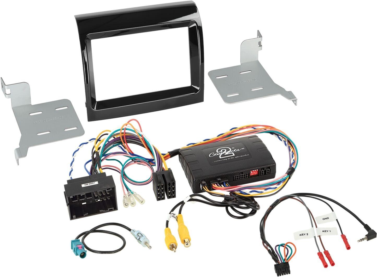 2-DIN Flush-Mount Kit + Info Adapter Fiat Ducato/ Citroën Jumper/ Peugeot Boxer(250*) 2016-> Piano Lacquer Z