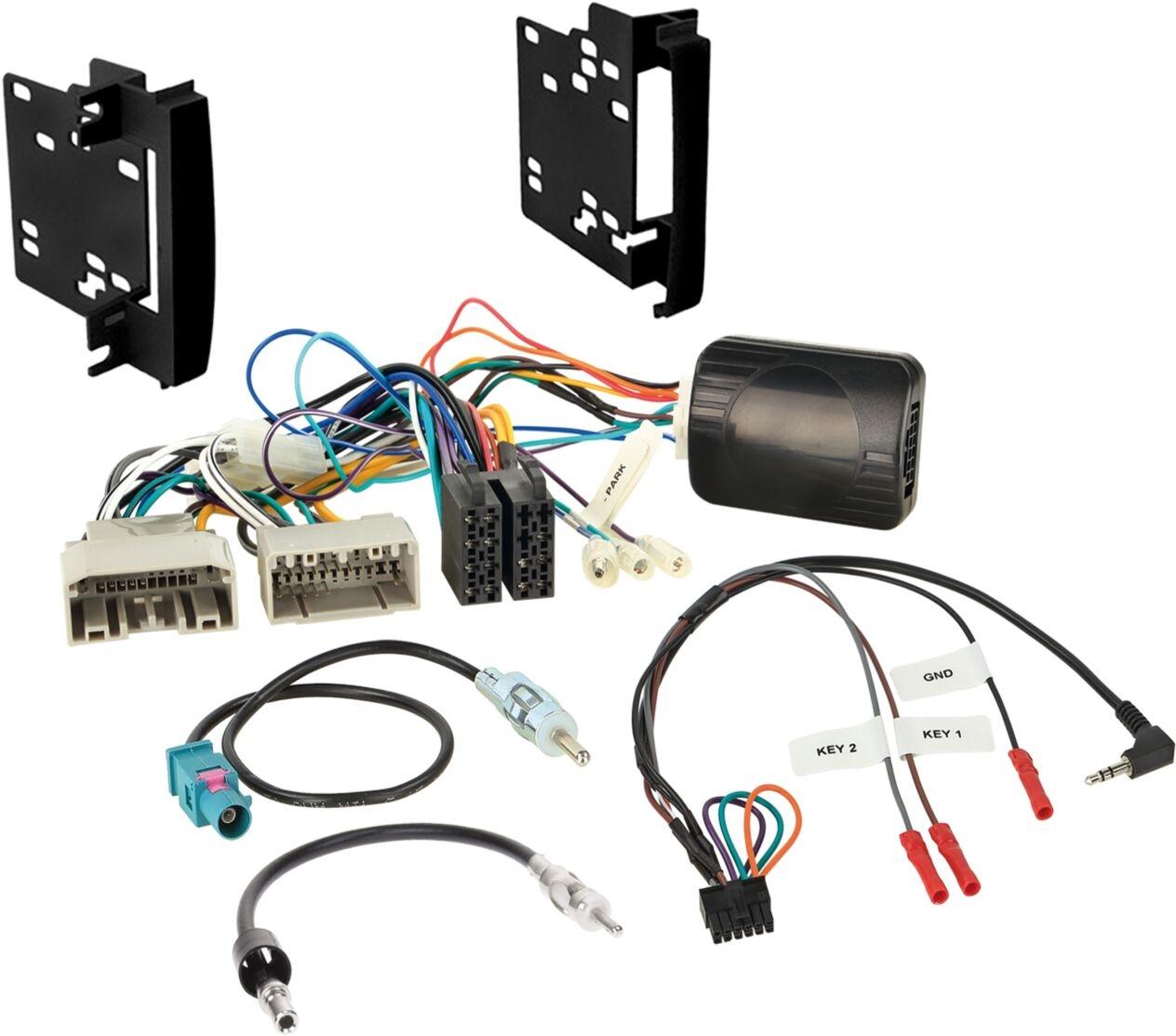 2-DIN Kit Dodge/ Jeep/ Chrysler steering wheel control with sound control, multilead and 2 antenna adapter