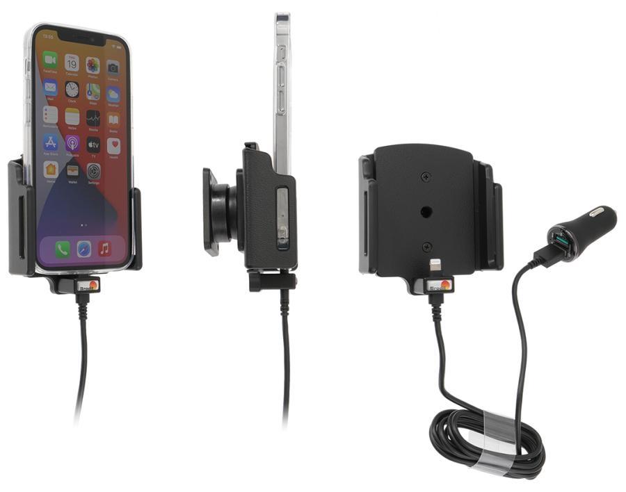 Apple iPhone 13 / 13 Pro, Active adjustable holder with 12V USB SIG plug 70-83mm