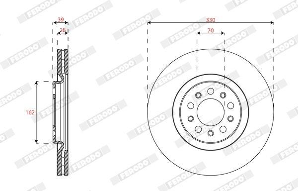 Brake Disc DDF3040C-1 Ferodo