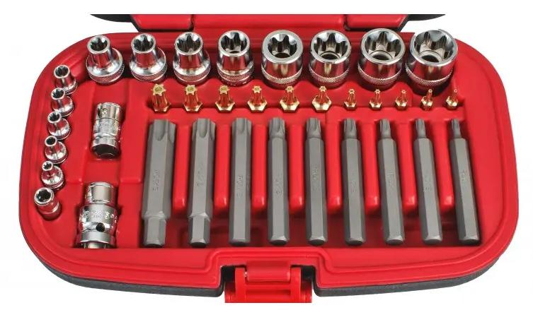 Rooks Torx Socket set 1/2, 3/8, 1/4, 36-piece