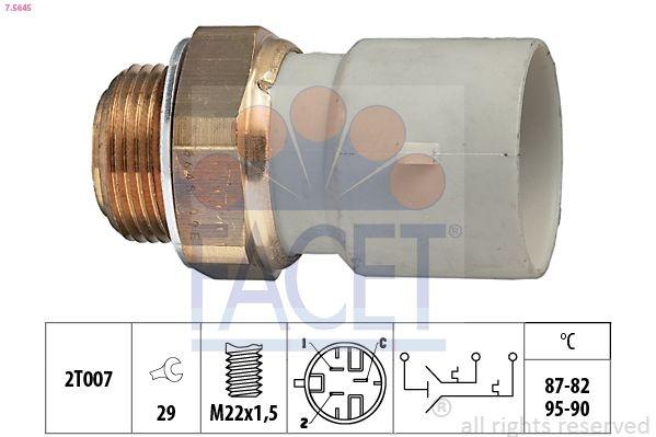 Temperature Switch, radiator fan Made in Italy - OE Equivalent 7.5645 Facet